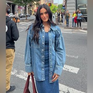 STRAPLESS DENIM DRESS REFORMATION